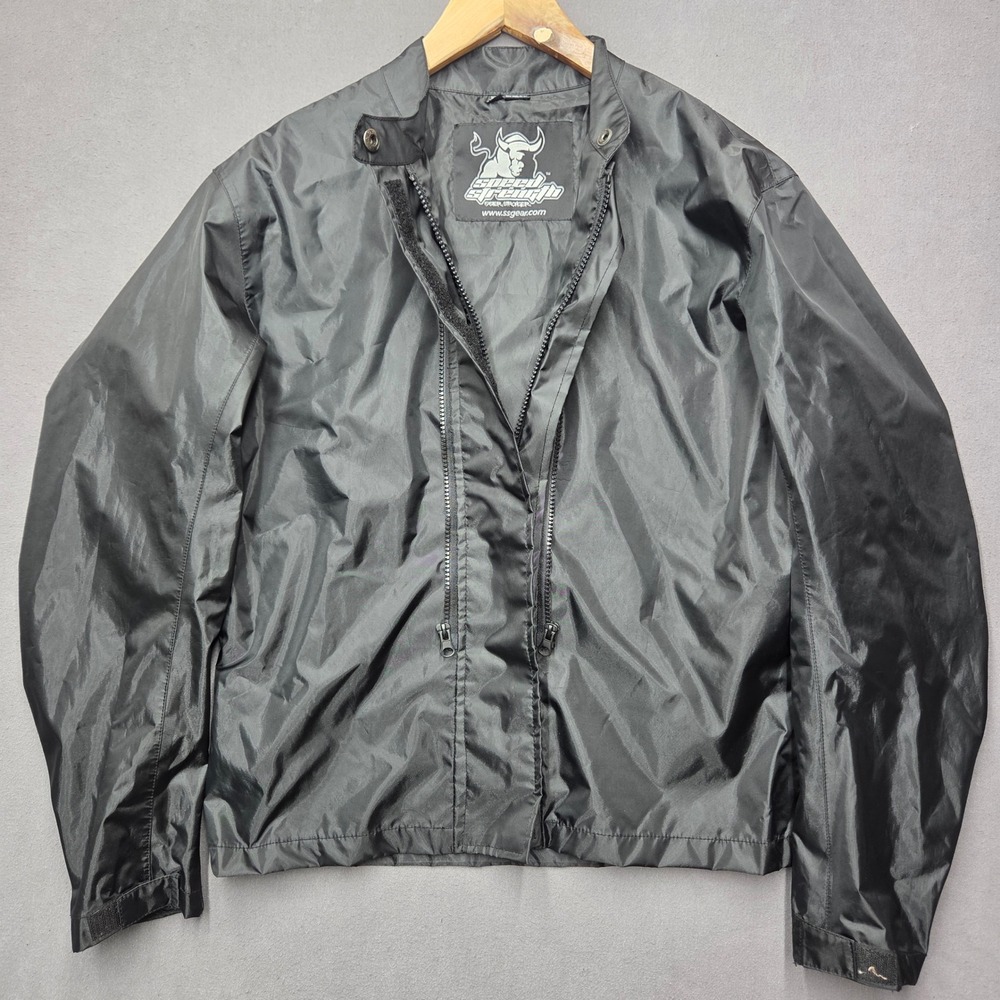 Speed and Strength Womens Black Motorcycle Liner Jacket Size L Mock Neck Zip Up